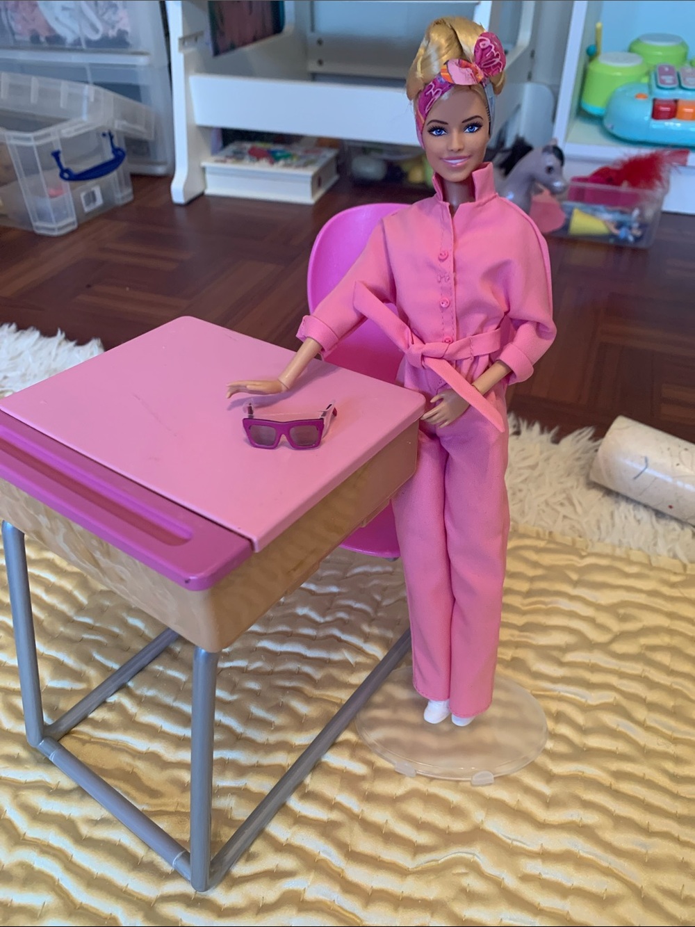 Barbie Pink Belted Jumpsuit with Headwrap